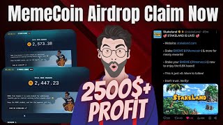 Memecoin Airdrop Claim  memeland airdrop claim now  250 Profit From Memecoin Airdrop 🔥 [upl. by Yhtommit]