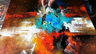 Abstract Painting  How to paint abstract in Acrylics  EASY Wash Techniques  Demonstration [upl. by Akerdnahs]