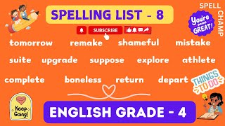 English Grade 4 Spelling List 8 [upl. by Stoneham]