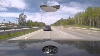 Audi RS3 chasing Porsche 996 Turbo E18 Gumball 2015 [upl. by Coriss]