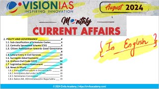 Vision IAS monthly magazine August 2024  UPSC current affairs in English [upl. by Nehepts]