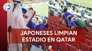 Japoneses limpian estadio tras inauguración del Mundial [upl. by Babita]