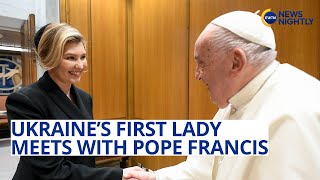 Pope Francis meets with First Lady Olena Zelenska  EWTN News Nightly [upl. by Pollard]