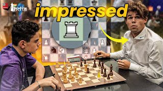 15yearold boy impresses Magnus Carlsen with his calculations  Ediz Gurel vs Magnus Carlsen [upl. by Battiste253]