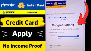 indian Bank Credit Card Apply Online  Full Process  Without income Proof Apply Credit Card [upl. by Hebe]