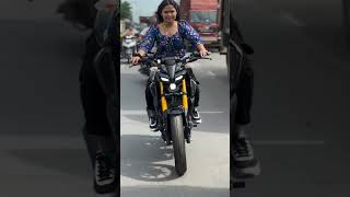 Mt15 bike riding girl video  mt15 lovers girl 🥰  girl bike rider  Princi Sanju 99 Mt15 bike vi [upl. by Eedahs]