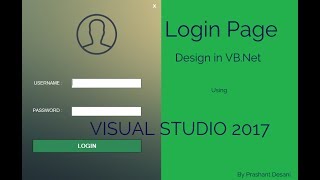 Creative Login Page in Visual Studio VBNet Demo  1 [upl. by Yuk]