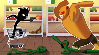 APOCALIPSE ZUMBI NO SUPERMERCADO STICKMAN STICKMAN VS ZUMBIS [upl. by Nevaeh]