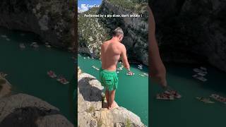 AMAZING DUB GAINER LAYOUT 23 M IG victormarchio cliffdiving acrobatics extreme gainer lake [upl. by Post]