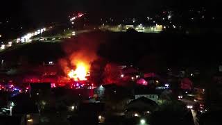 Drone video of massive gas explosion in Orion Township Michigan [upl. by Rhoades16]