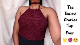 Beginner Friendly Crochet Halter Top [upl. by Ttenna]