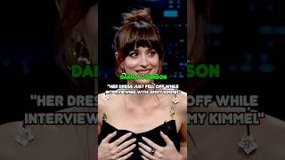 DakotaJohnson ‘s dress fell off while interviewing at JimmyKimmel shorts funny viral popular [upl. by Lindley972]