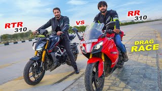 Apache RTR 310 vs Apache RR 310  Drag Race  Long Race  Best Fight in Bhai Bhai [upl. by Hillie]