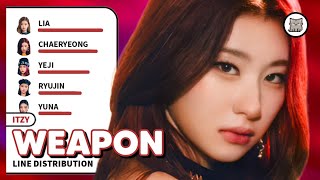 ITZY  WEAPON Line Distribution [upl. by Enirol]