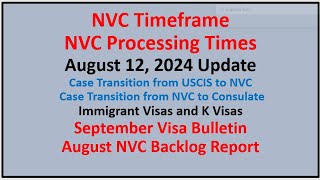 NVC Processing Times As of August 12 2024  September Visa Bulletin  August NVC Backlog Report [upl. by Ahsinat]