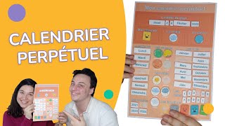 Calendrier perpétuel enfant maternelle et primaire [upl. by Ednyl]