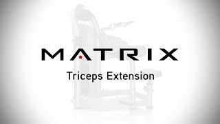 Matrix Fitness  Strength  Aura Series  Triceps Extension  Setup amp Movements [upl. by Brent]