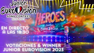 Reacción Votaciones and Winner Announced Junior Eurovision 2023 [upl. by Nraa]