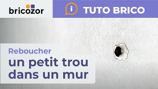 Comment reboucher un petit trou dans un mur en plaque de plâtre  Tuto Bricozor [upl. by Riorsson]