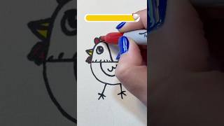 Simple hen drawing for kids  Easy drawing step by step 🐓🐔 [upl. by Enrol596]