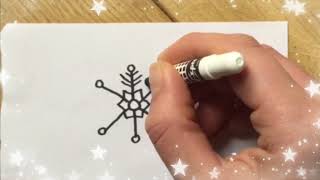 ♥︎ DIY  SNEEUWVLOK TEKENEN MAKKELIJK❗️ ♥︎ Hoe teken ik een sneeuwvlok [upl. by Anpas]