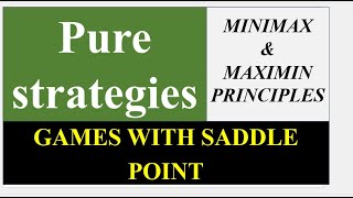 Game Theory  Pure Strategy  MaximinMinimax Principle [upl. by Angelico]