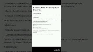 5 Incomes which are exempt from Income TaxPart1 [upl. by Islean183]