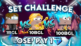 Growtopia Set Challenge With Pros 100BGL Set ChallengeLose Pay 1BGL [upl. by Ahso]