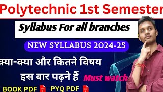 Polytechnic 1st semester Syllabus For All branch Civil Mechanical electrical Electronics [upl. by Satsoc834]