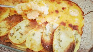 Crevettes pommes de terre angoustines 🥧 جمبري بطاطس لانجوستين [upl. by Gereld]