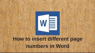 How to insert different page numbers in Word [upl. by Rhett]