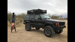 2001 Jeep Cherokee Cascadia CVT Roof Top Tent Setup [upl. by Placeeda]