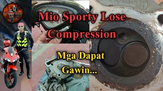 MIO SPORTY LOST COMPRESSION  SPARKPLUG VALVE DAMAGE [upl. by Htrow]