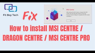 MSI center not working Fix  How to install MSI center MSI Dragon center or MSI Center pro fix [upl. by Everson]