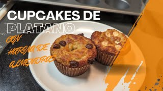 Cupcakes de platano con harina de almendras 😋 receta facil paso a paso [upl. by Ainegul]