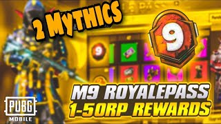 M9 Royal Pass Full Rewards  1 to 50 Rp Rewards  Mythic Outfit PUBGM [upl. by Freddie598]