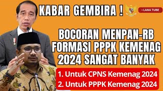 PPPK HARI INI FORMASI PPPK KEMENAG 2024 SANGAT BESAR CAPAI 89 RIBU [upl. by Socrates]