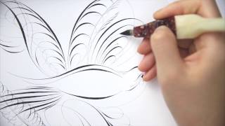 Offhand Bird Flourishing by Master Penman Connie Chen [upl. by Eusassilem408]