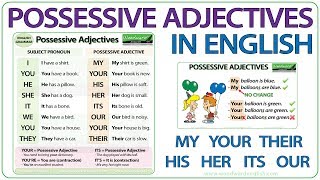 Possessive Adjectives in English  Grammar Lesson [upl. by Marlyn781]