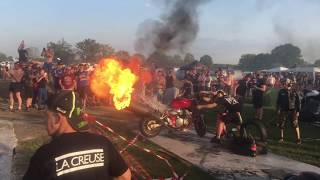 24H Moto 2019  Camping Bleu Le Mans  Feu Rupture Burns  Motards  24hMotos [upl. by Esiled850]