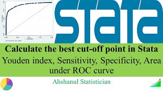 Calculate the best cutoff point in Stata  Youden index SensitivitySpecificity ROC curve [upl. by Butch]