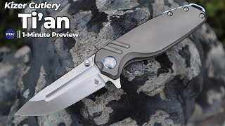 Kizer Tian Framelock Knife  1 Minute Preview  Atlantic Knife [upl. by Aihsila682]