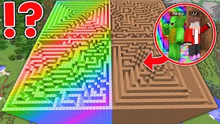 JJ and Mikey Found A TALLEST RAINBOW DIRT MAZE in Minecraft Maizen Mizen Mazien JJ Mikey [upl. by Uzzia]