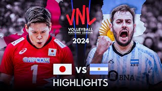 🇯🇵 JAPAN vs ARGENTINA 🇦🇷  Highlights  Mens VNL 2024 [upl. by Laiceps]