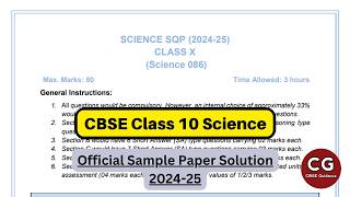 CBSE Class 10 Science Official Sample Paper 202425  Complete Solution [upl. by Irac]