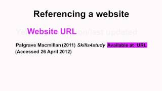 Harvard Referencing Part 7  Websites [upl. by Doralyn]