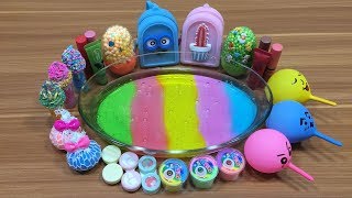 Mixing Random Things into Rainbow Clear Slime  SlimeSmoothie Satisfying Slime Videos [upl. by Jaclin]