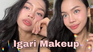 I TRIED IGARI MAKEUP 🇯🇵🍡 [upl. by Ahsiened60]