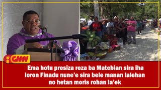 Ema hotu presiza reza ba Matebian sira iha loron Finadu nune’e sira bele manan lalehan [upl. by Ilera]