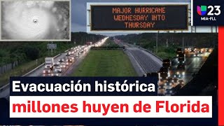 Se agota el tiempo Huyen del huracán Milton en Florida hay 6 millones en zonas de riesgo [upl. by Ebonee]